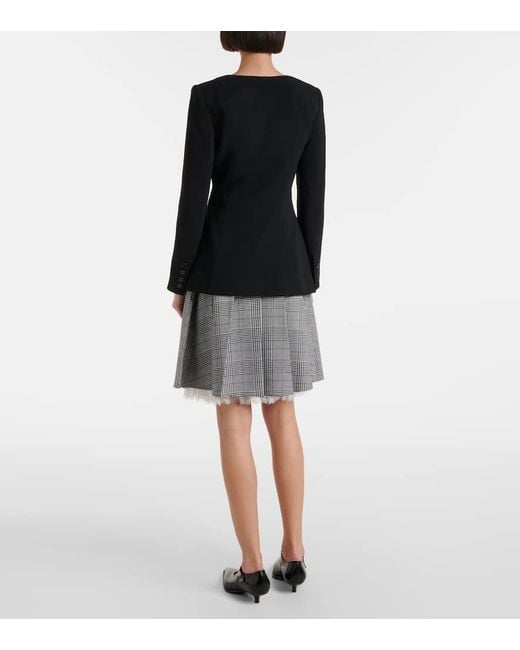 Self-Portrait Black Crepe Top
