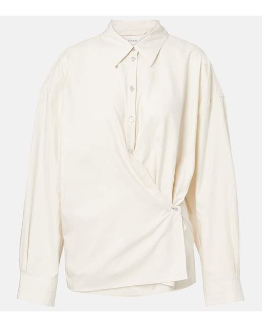 Lemaire White Twisted Cotton And Silk Shirt