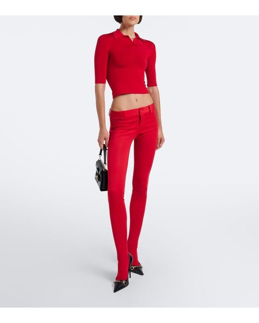 Gucci Red Jersey Leggings