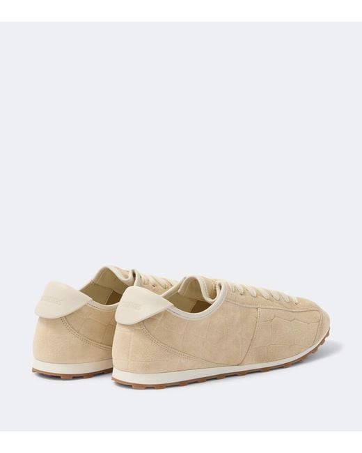 Jacquemus Natural Tennis Croc-Effect Suede Sneakers for men