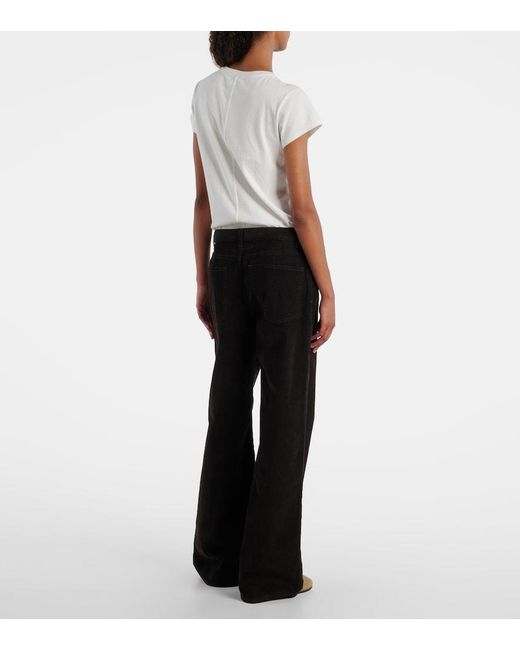 The Row Black Eglitta Cotton Corduroy Straight Pants