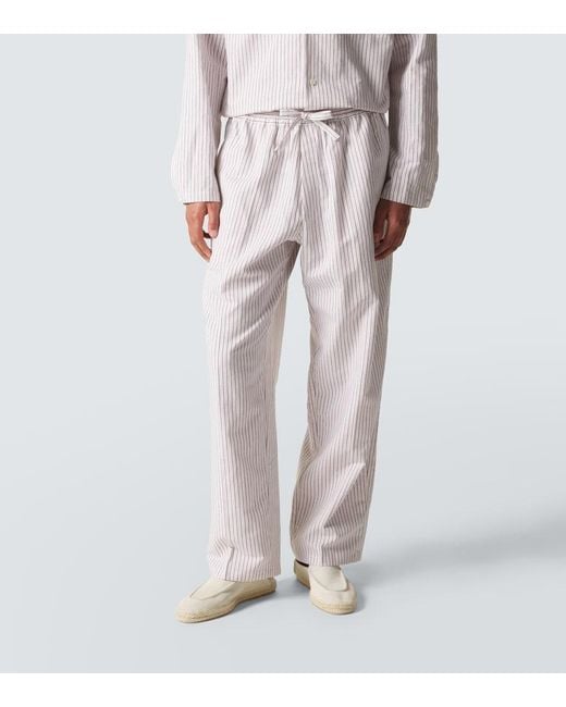 Umit Benan Purple Julian Cotton And Silk Straight Pants for men