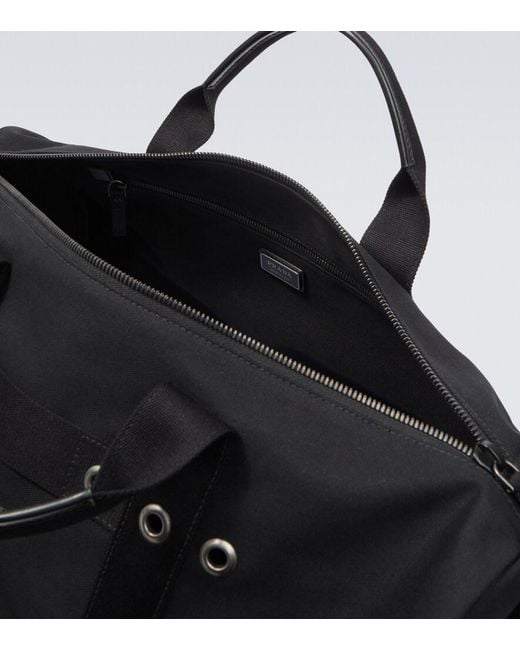 Prada Black Canvas Duffel Bag for men