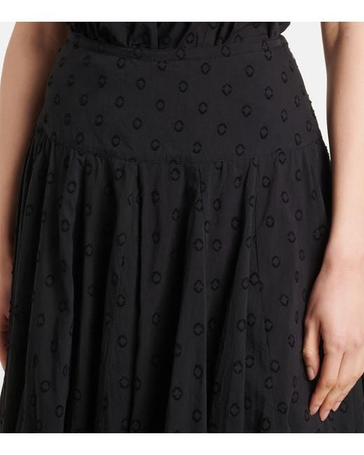 Falda Midi Luisa De Dobby De Algodon Ulla Johnson de color Black