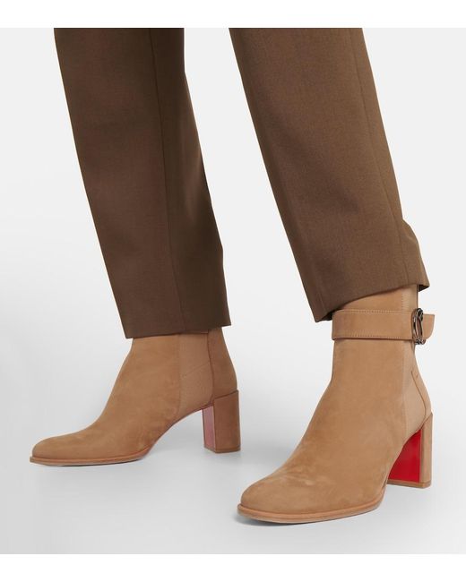 Christian Louboutin Brown Cl Chelsea Booty 70 Leather Heeled Chelsea Boots