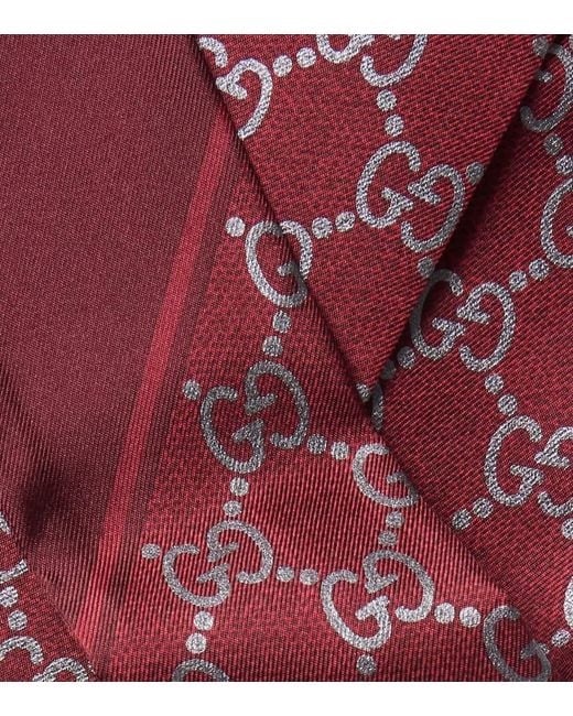 Gucci Red Tuch Gg Aus Seiden-Twill