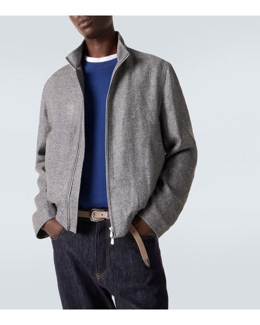 Brunello Cucinelli Pullover Aus Baumwolle in Blue für Herren
