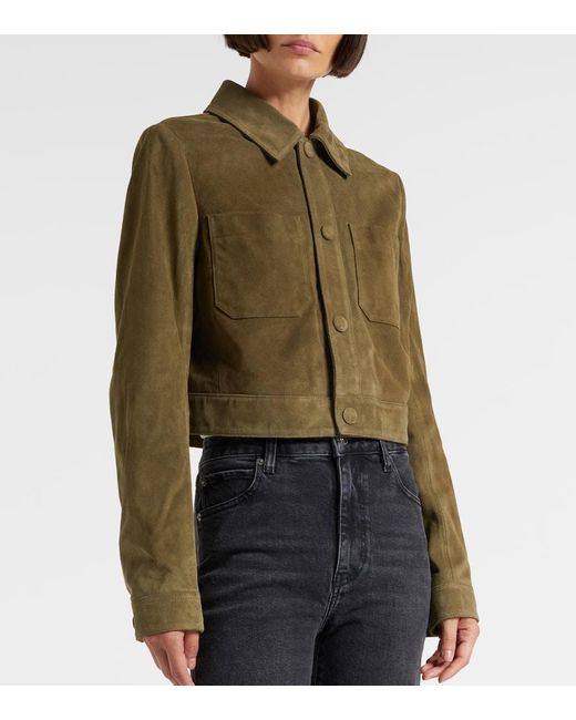 FRAME Green The Small Suede Jacket