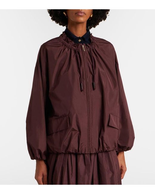 Max Mara Purple Taffeta Bomber Jacket