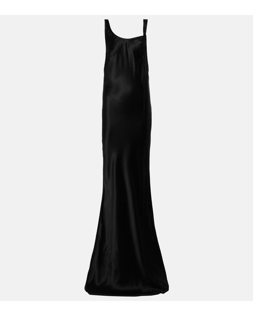 Ann Demeulemeester Black Isabel Silk-satin Maxi Dress