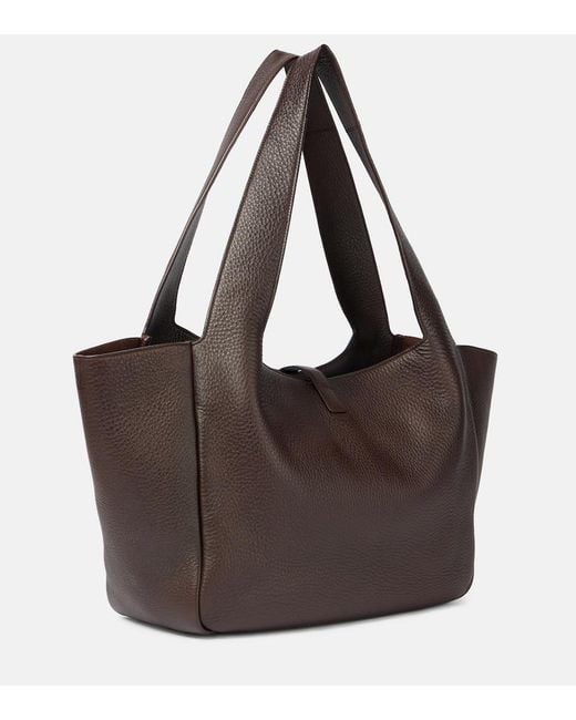 Saint Laurent Brown Le 5 A 7 Bea Large Leather Shopper