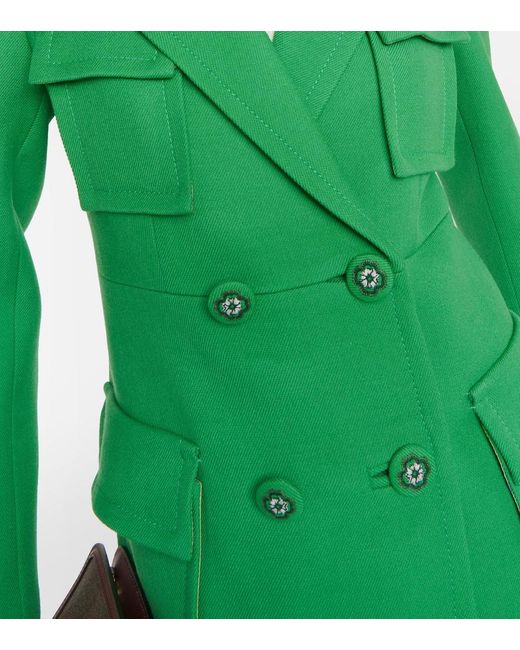 Etro Green Mantel aus Schurwolle