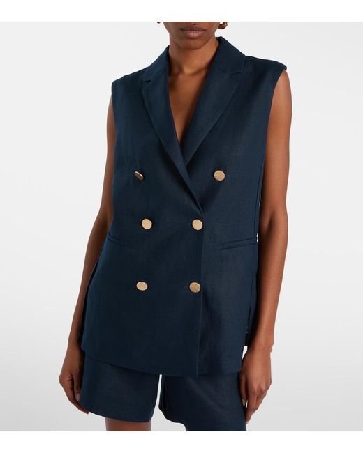 Max Mara Blue Bird Linen Vest