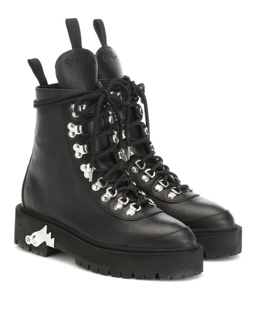 Off-White c/o Virgil Abloh Leather Boots Black - Lyst