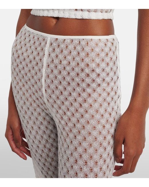 Missoni White Open-Knit Halterneck Lame Crop Top