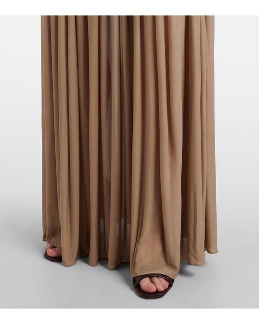 Christopher Esber Natural Orion Gathered Ruched Gown