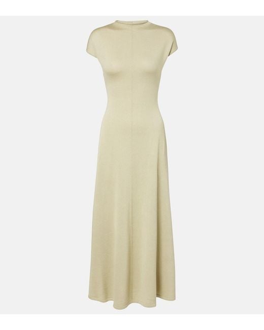 TOVE Green Lenore Knitted Wool And Silk Midi Dress