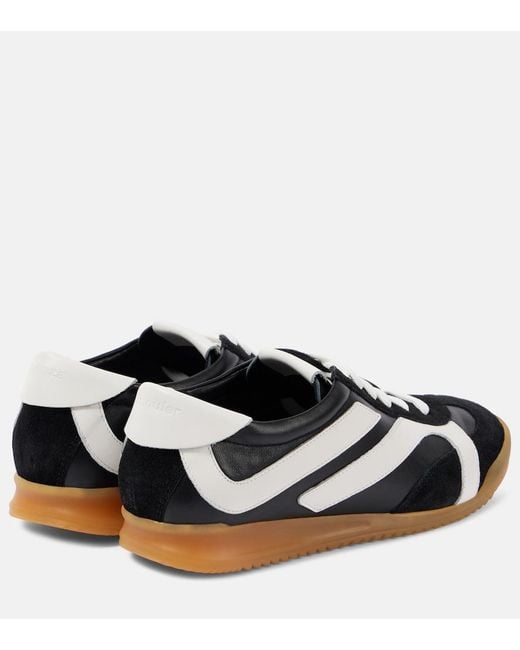 Proenza Schouler Black Track Suede-Trimmed Leather Sneakers