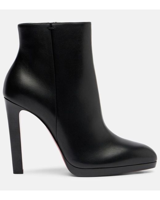 Christian Louboutin Black Fannylove 120 Leather Ankle Boots
