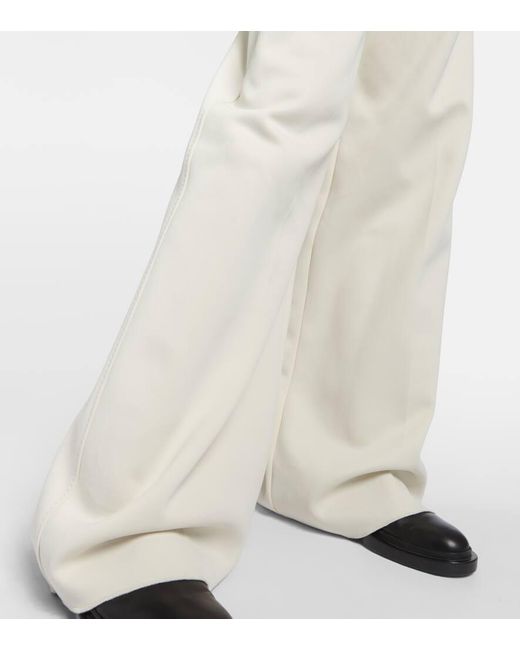Max Mara White Zinnia Jersey Wide-Leg Pants