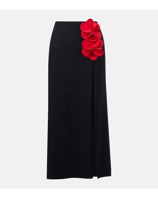 Karla Colletto Black Floral-Applique Beach Cover-Up