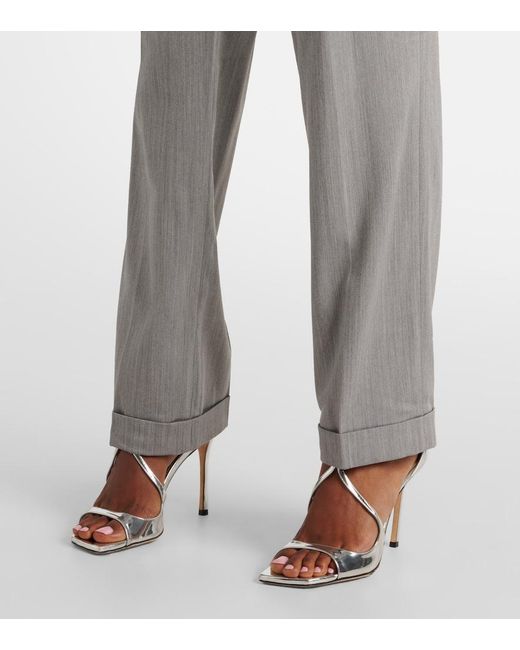 JACQUES WEI Gray Wool Straight Pants