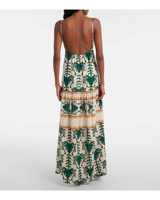 Johanna Ortiz Green Keeper Cotton Poplin Maxi Dress