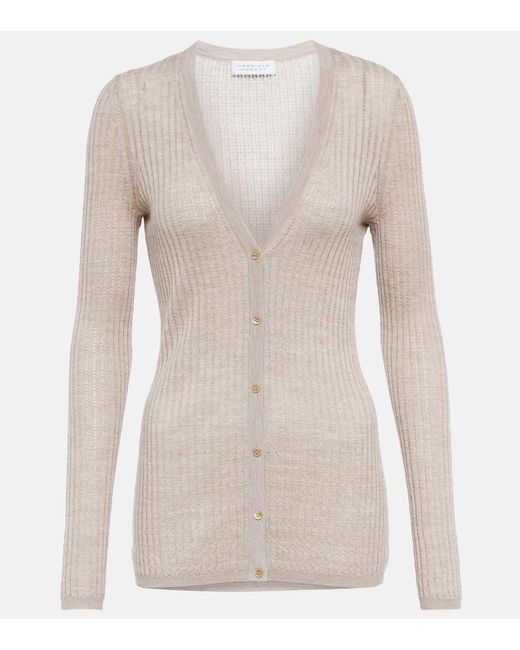 Gabriela Hearst Natural Emma Pointelle Cashmere And Silk Cardigan