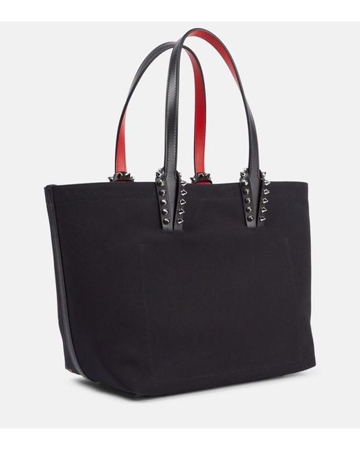 Christian Louboutin Black Cabata Large Leather-Trimmed Canvas Tote Bag