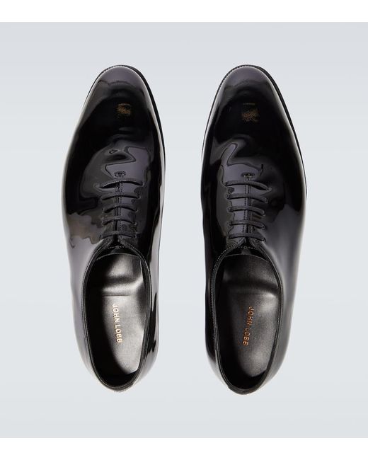 John Lobb Black Marldon Leather Oxford Shoes for men