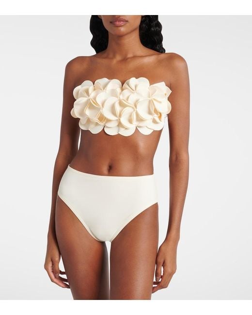 Karla Colletto Natural Floral Bandeau Bikini Top