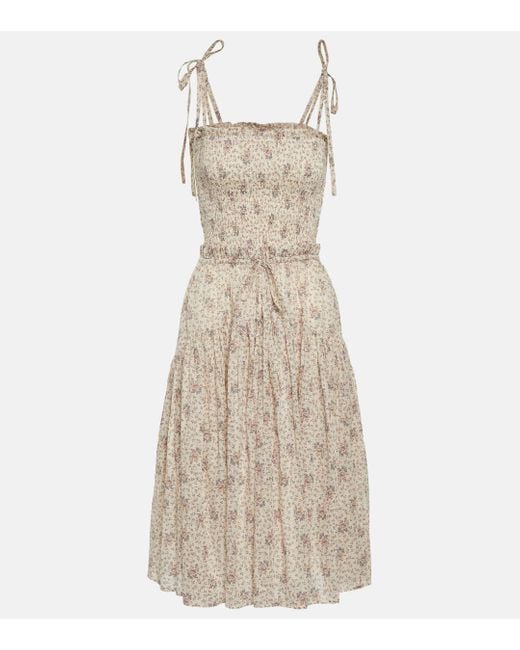 Polo Ralph Lauren Natural Floral Cotton Midi Dress