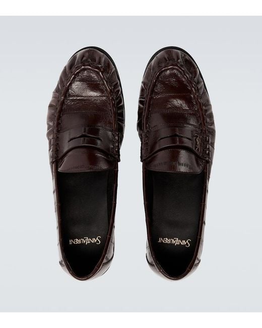 Saint Laurent Black Le Loafer Leather Penny Loafers for men