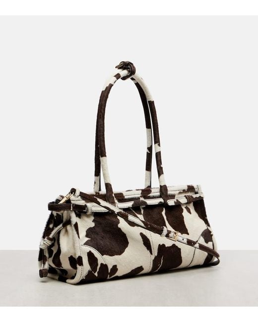 Prada Black Bonnie Medium Calf Hair Shoulder Bag