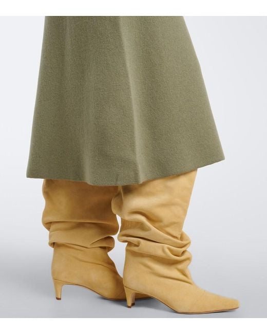 Staud Natural Wally Suede Mid-Calf Boots