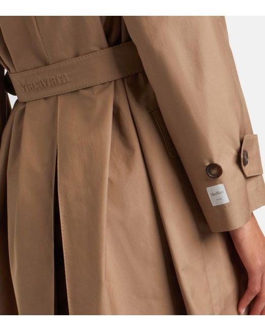 Max Mara Natural Alessio Cotton-Blend Gabardine Trench Coat