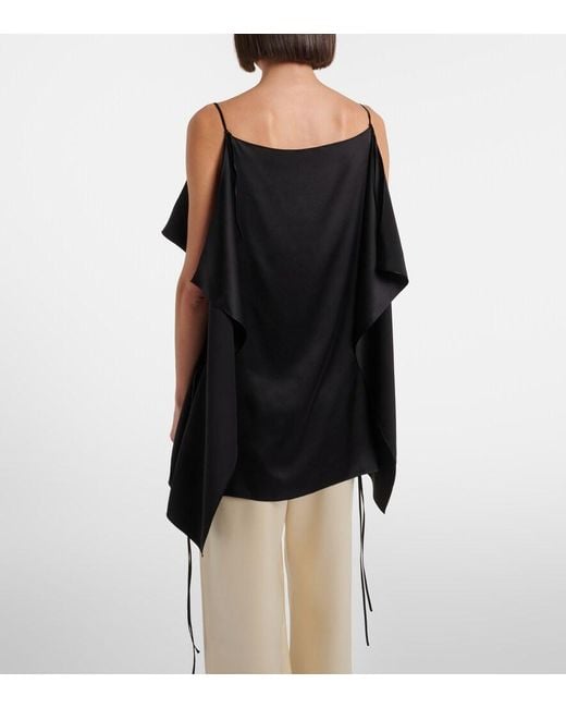 The Row Black Koray Silk Top