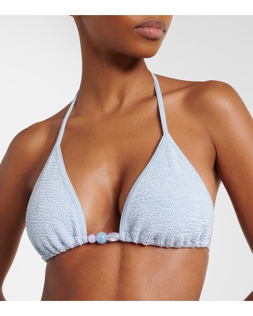 Hunza G Blue Gina Embellished Bikini