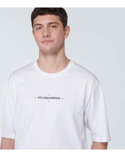 Camiseta en jersey de algodon con logo Dolce & Gabbana de hombre de color White