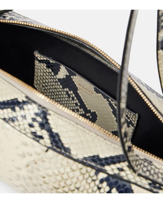 Khaite Metallic Simona Snake-Effect Leather Shoulder Bag