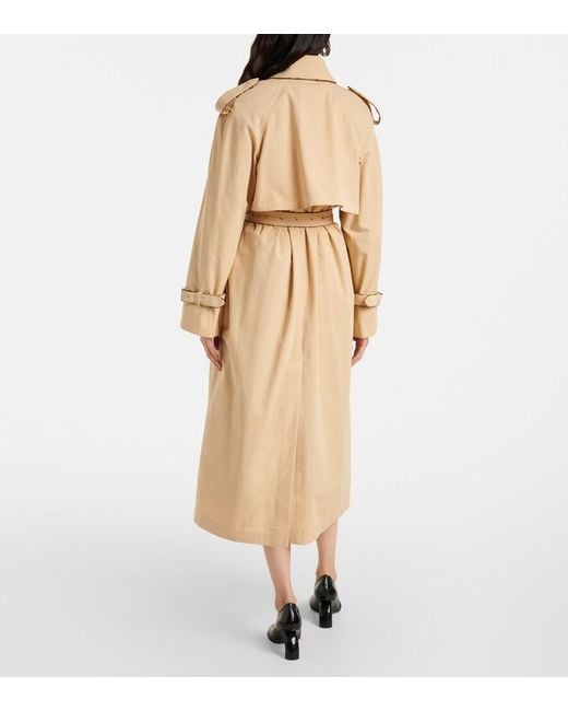 Dries Van Noten Natural Cotton Poplin Trench Coat
