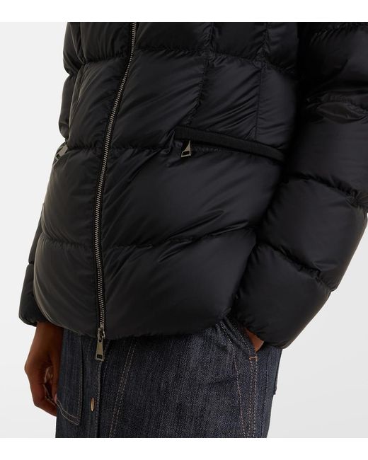 Moncler Black Boed Shearling-Trimmed Down Jacket