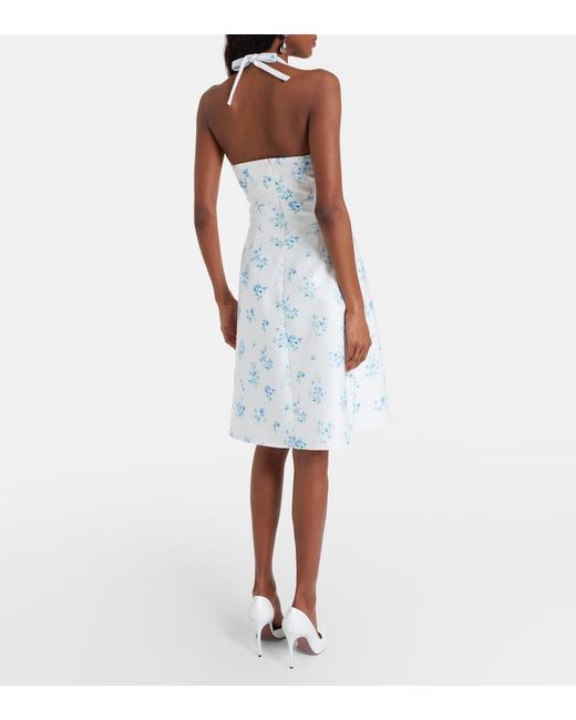 ShuShu/Tong White Floral Halterneck Cotton Minidress