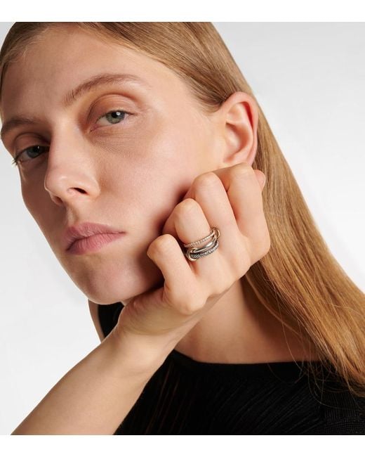 Spinelli Kilcollin Metallic Scorpio 18kt Gold Linked Rings With Diamonds