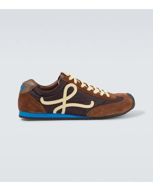 Loewe Brown Ballet Runner 2.0 Suede-Trimmed Sneakers for men