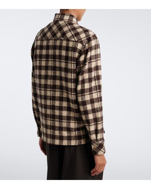 Moncler Black Checked Wool-Blend Overshirt