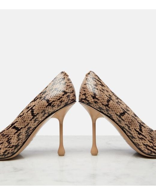 Jimmy Choo Brown Ixia Snake-Effect Leather Pumps