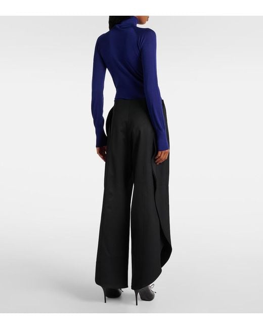 Alaïa Black Wool Grain De Poudre Balloon Pants