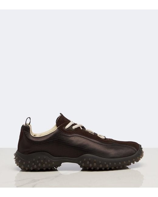 Miu Miu Black Bubble Suede-Trimmed Sneakers