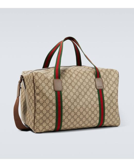 Gucci Brown GG Large Canvas Duffel Bag for men